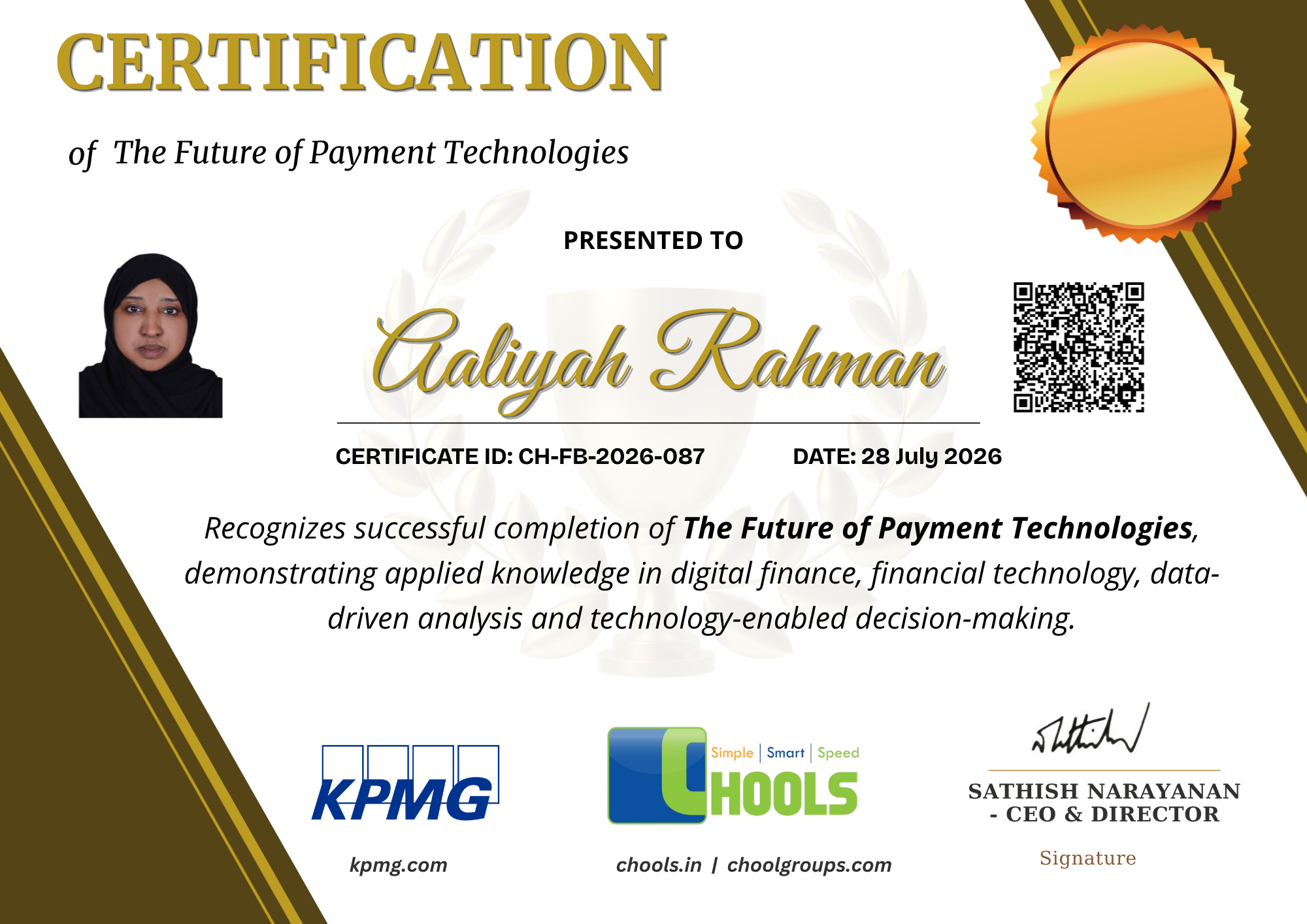 The Future of Payment Technologies Certificate